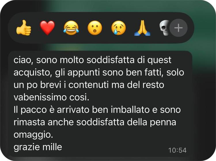 Feedback WhatsApp da studente Maturando