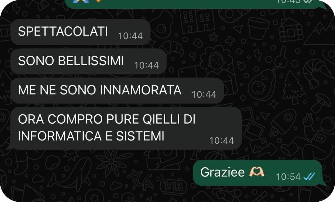 Feedback WhatsApp da studente Maturando