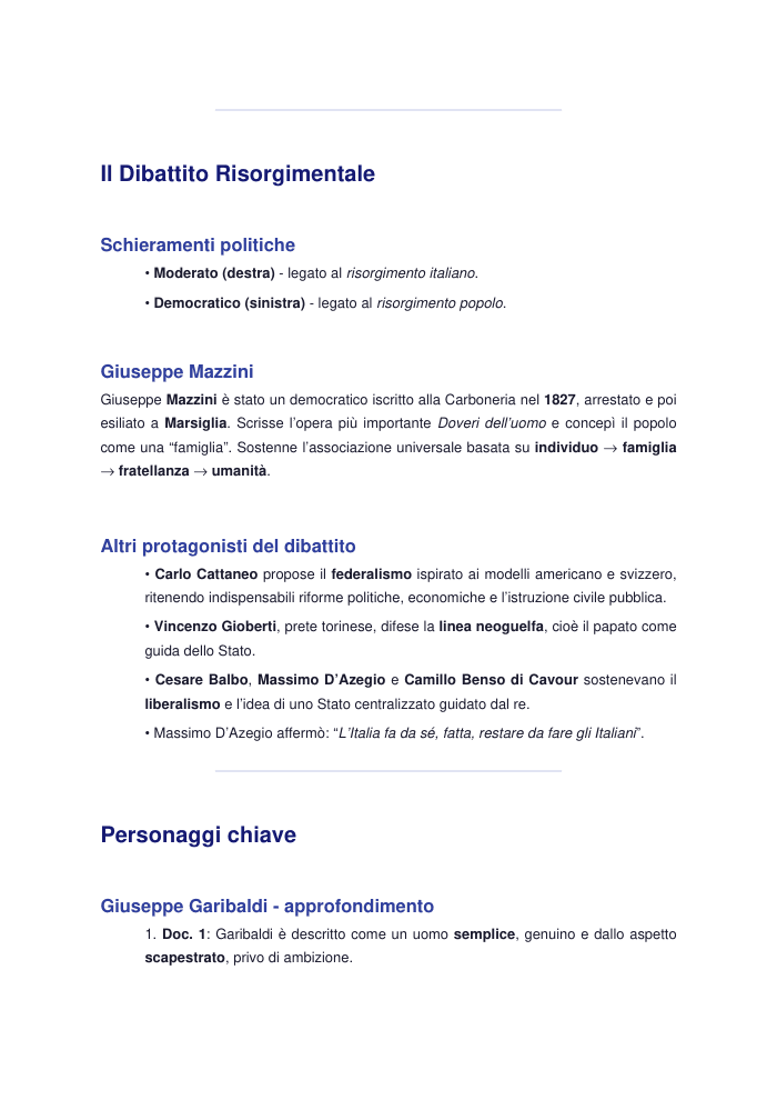 Copertina Il Dibattito Risorgimentale e l’Unità d’Italia