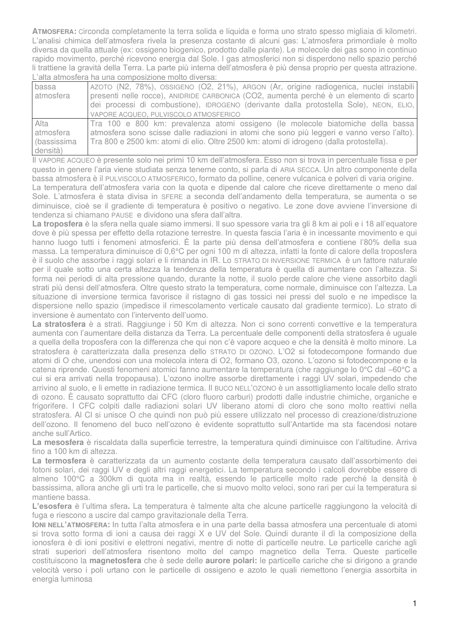 Struttura e Dinamica dell'Atmosfera
