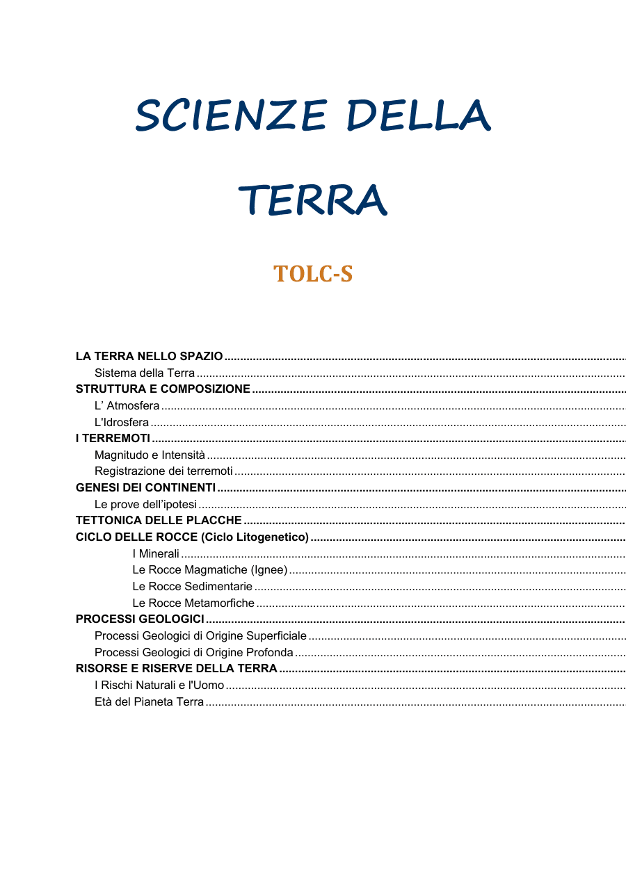 Scienze Della Terra