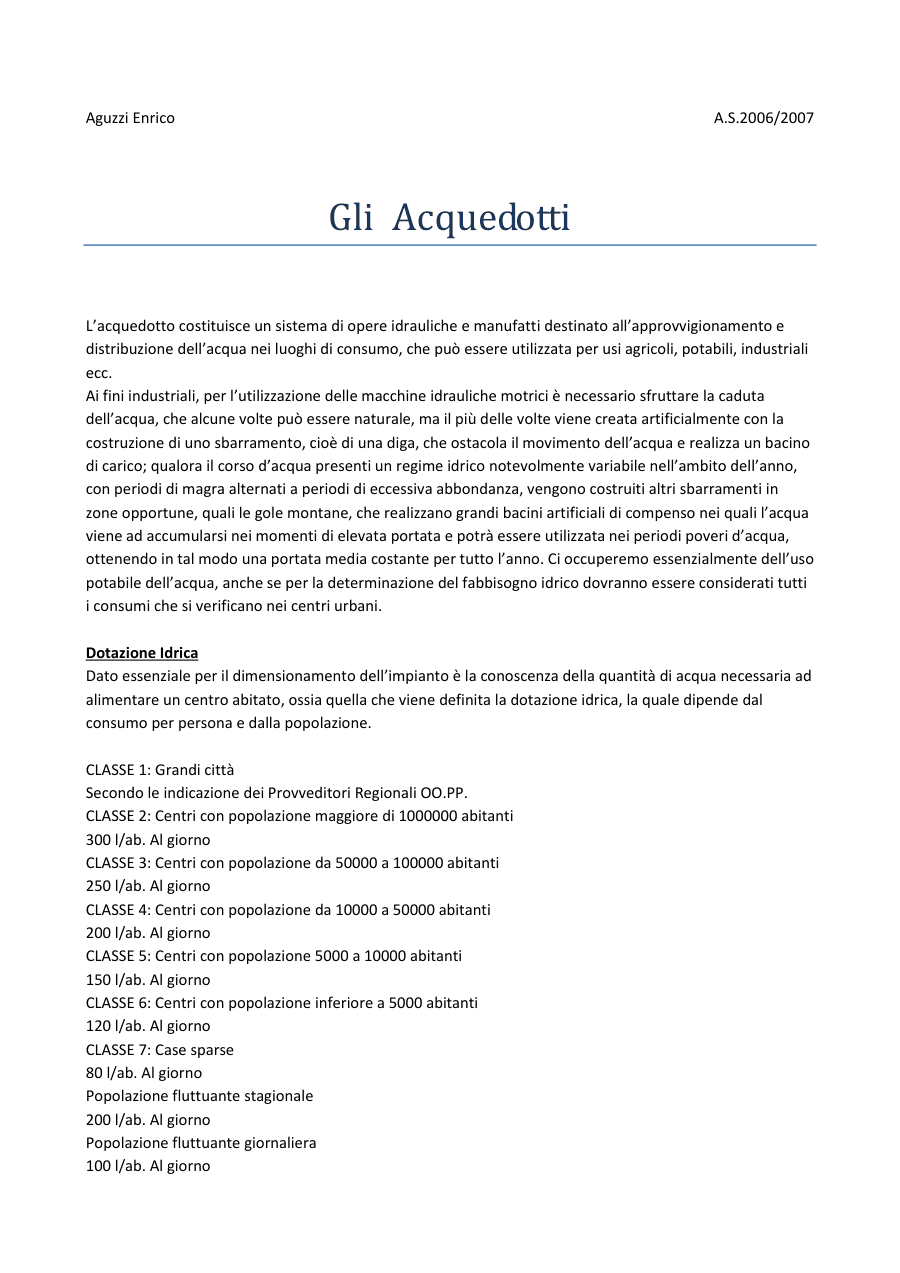 Gli Acquedotti: Approvvigionamento e Distribuzione dell'Acqua