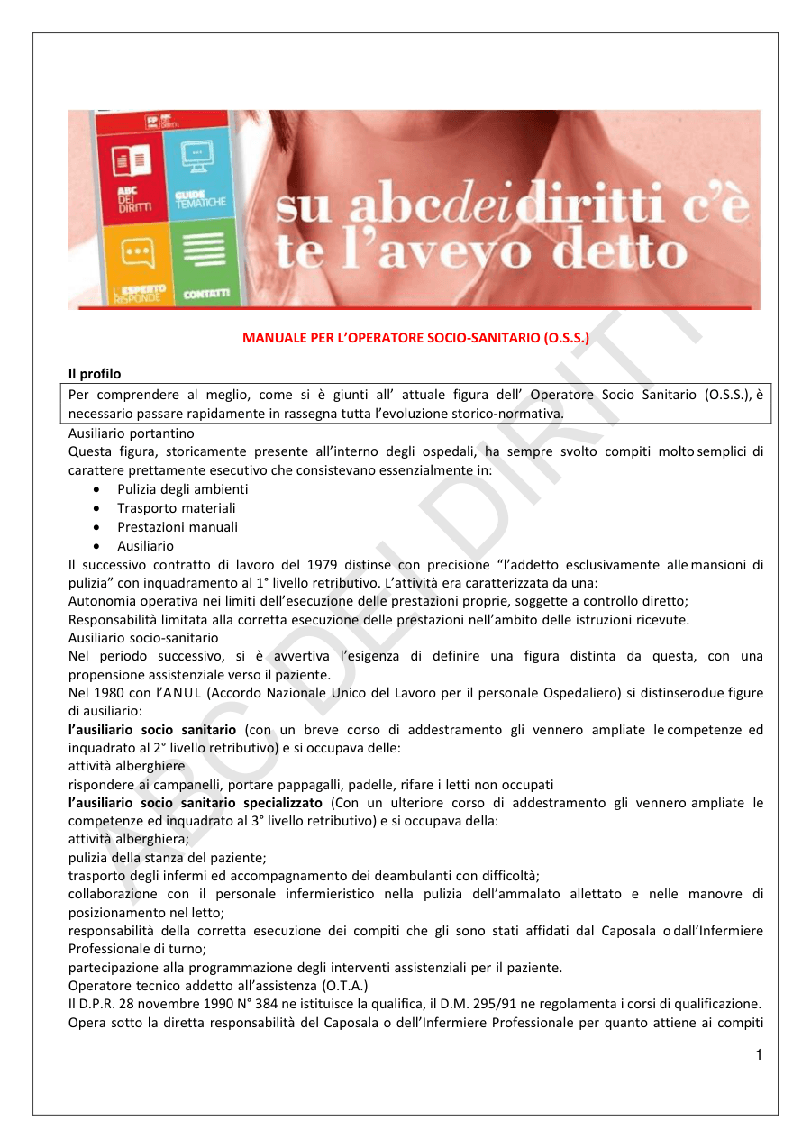 Evoluzione della figura dell'Operatore Socio-Sanitario