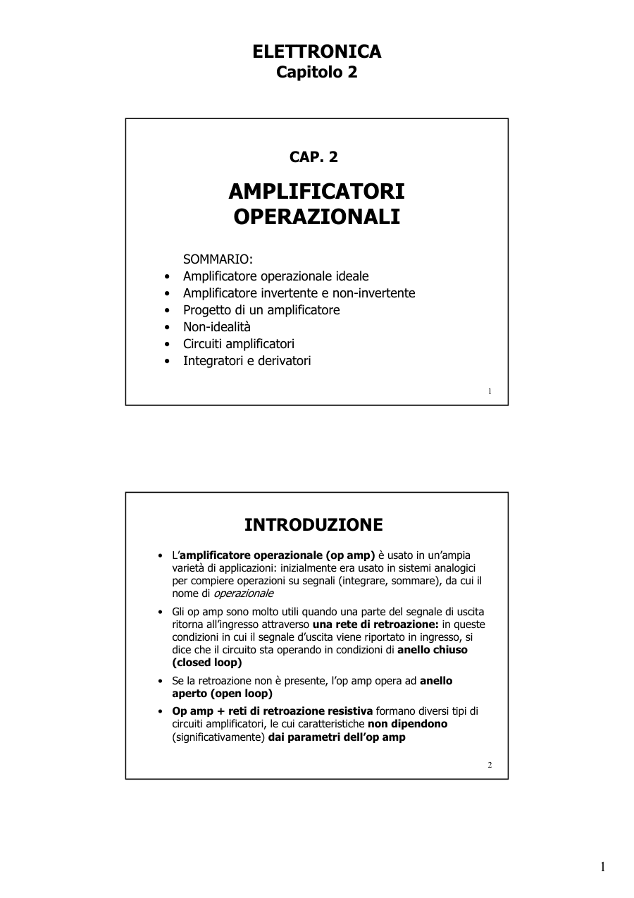 Amplificatori Operazionali: Teoria e Applicazioni
