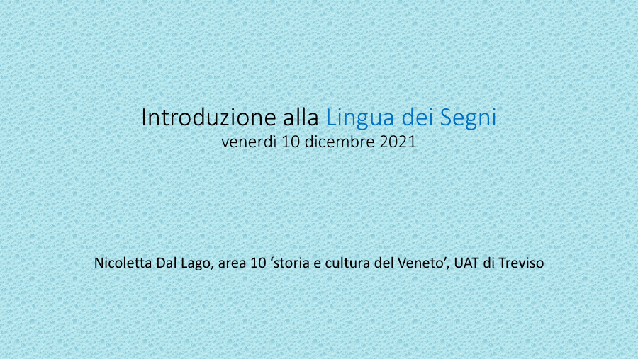 Introduzione alla Lingua dei Segni