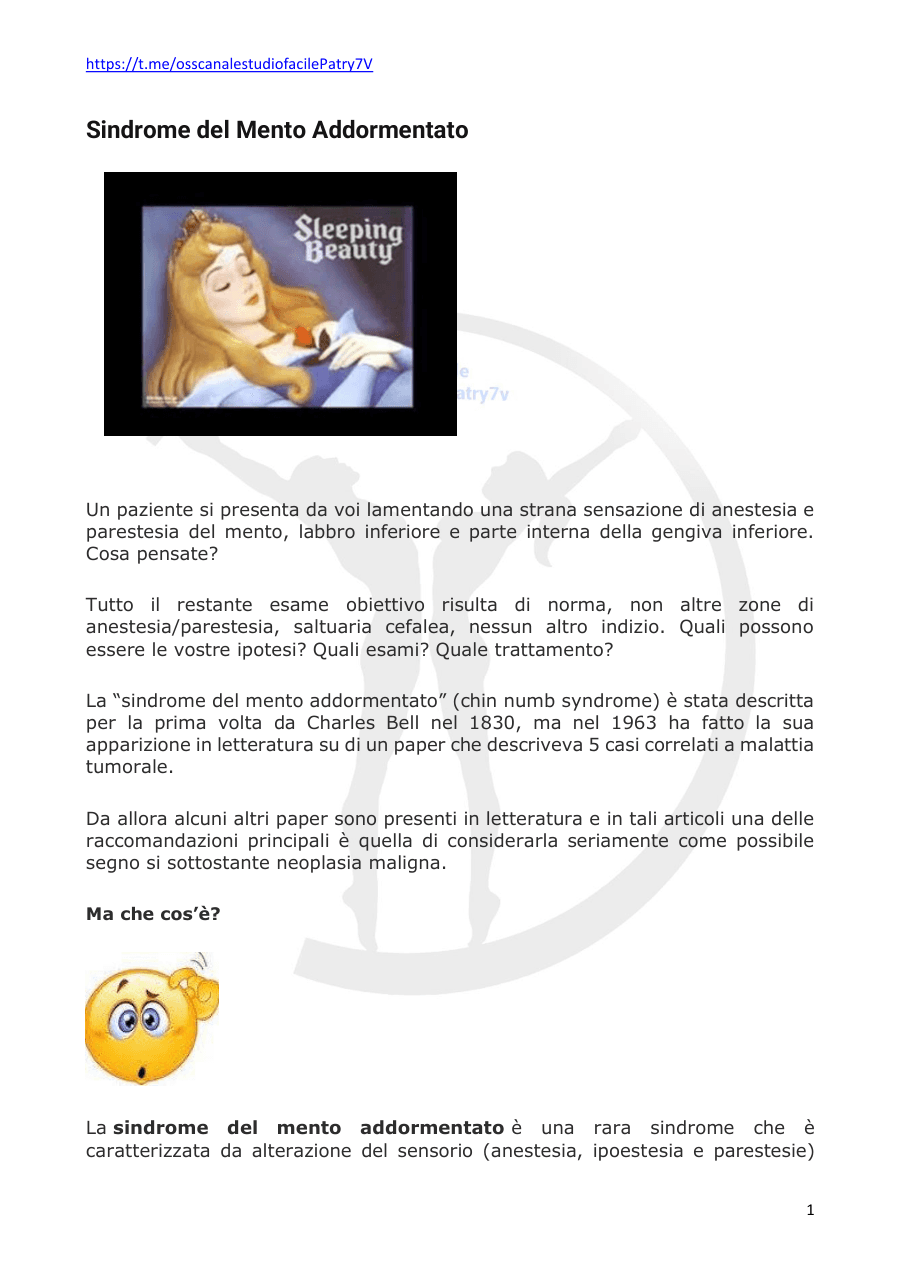 Sindrome del Mento Addormentato: Diagnosi e Trattamento