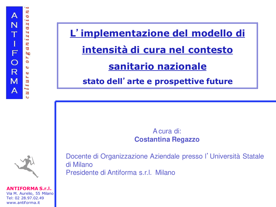 Implementazione del modello di intensità di cura