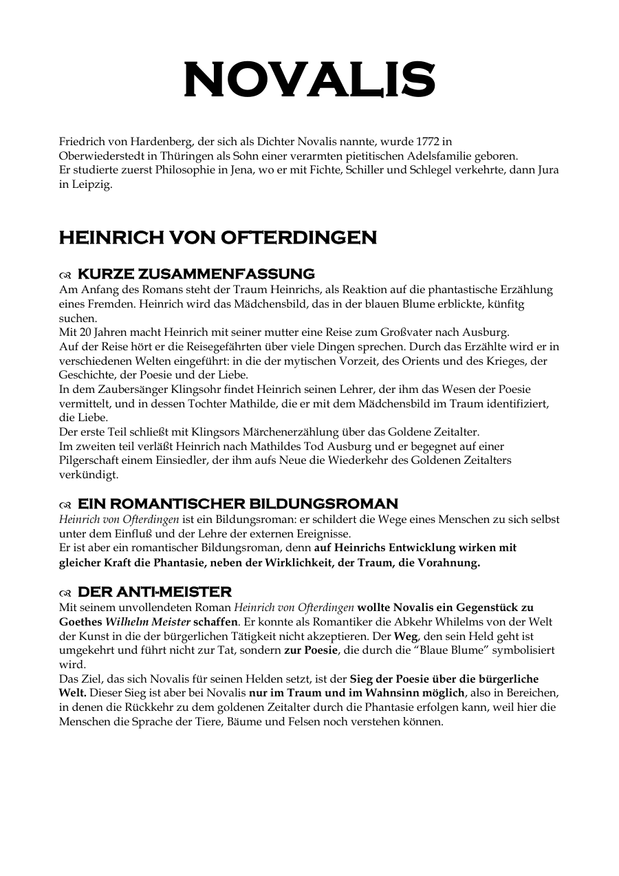 Copertina Novalis und Heinrich von Ofterdingen