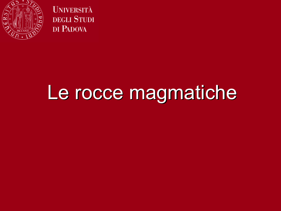 Introduzione alle rocce magmatiche