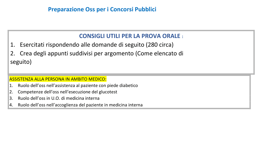 Consigli Utili per la Prova Orale OSS