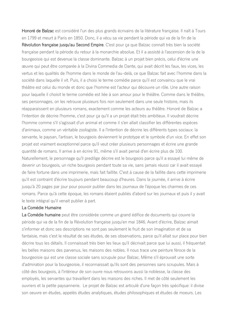 Copertina Honoré de Balzac et La Comédie Humaine