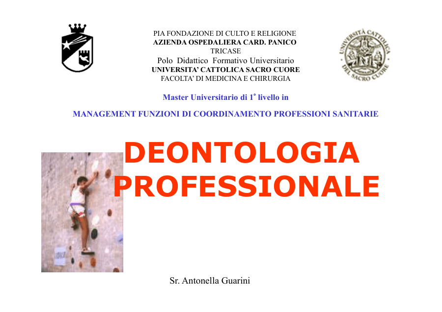 Deontologia Professionale e Scienza dei Doveri