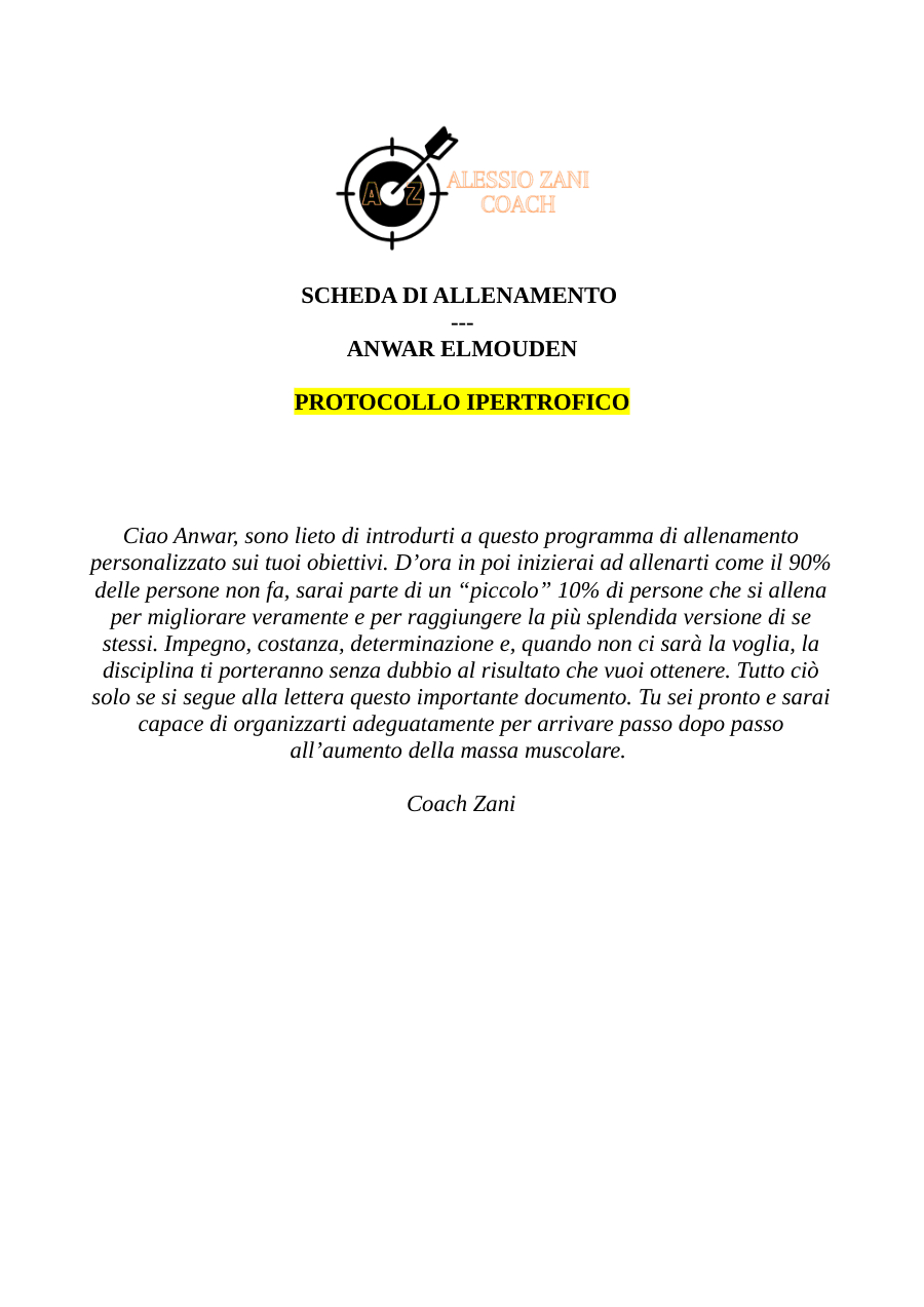 Programma di allenamento ipertrofico