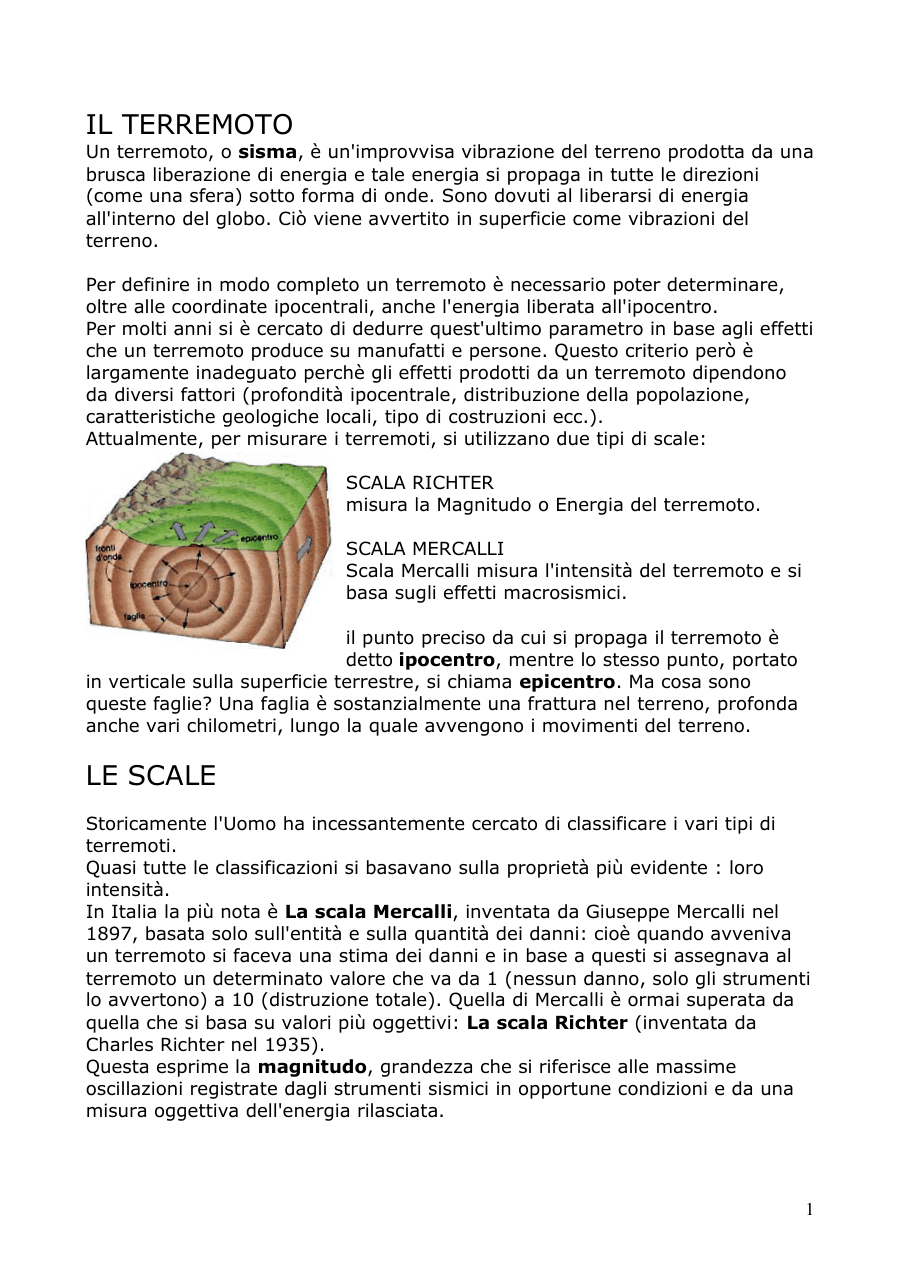Introduzione ai terremoti e alle scale di misurazione