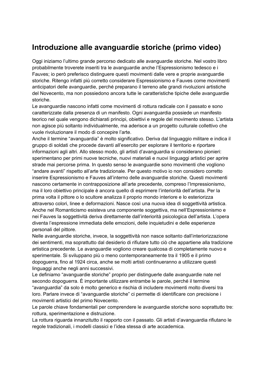 Avanguardie storiche