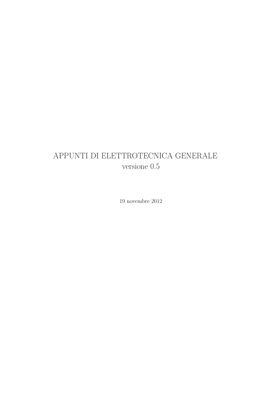 Appunti di Elettrotecnica Generale - Versione 0.5
