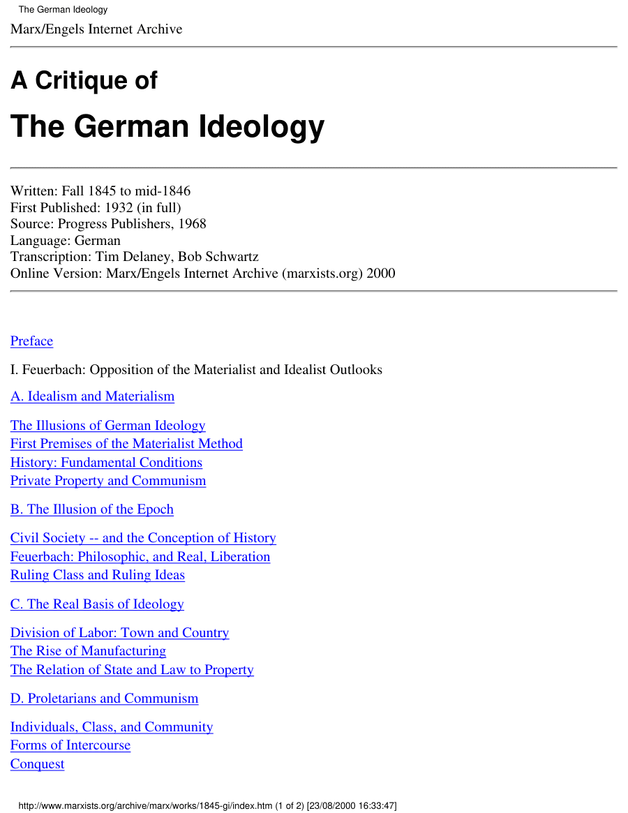 Die deutsche Ideologie