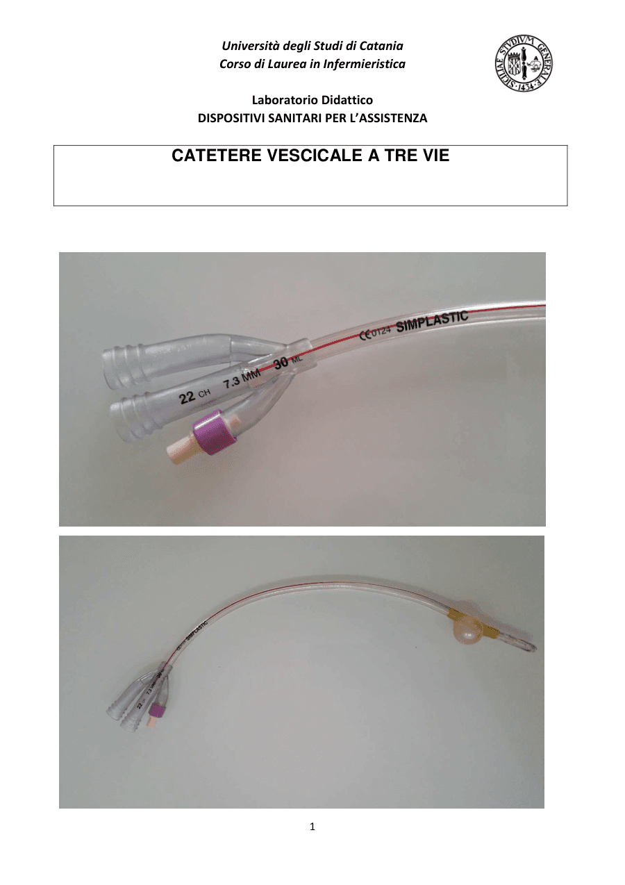 Catetere vescicale a tre vie: utilizzo e indicazioni