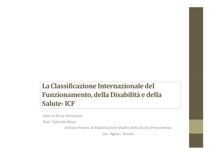 Classificazione Internazionale del Funzionamento e Disabilità