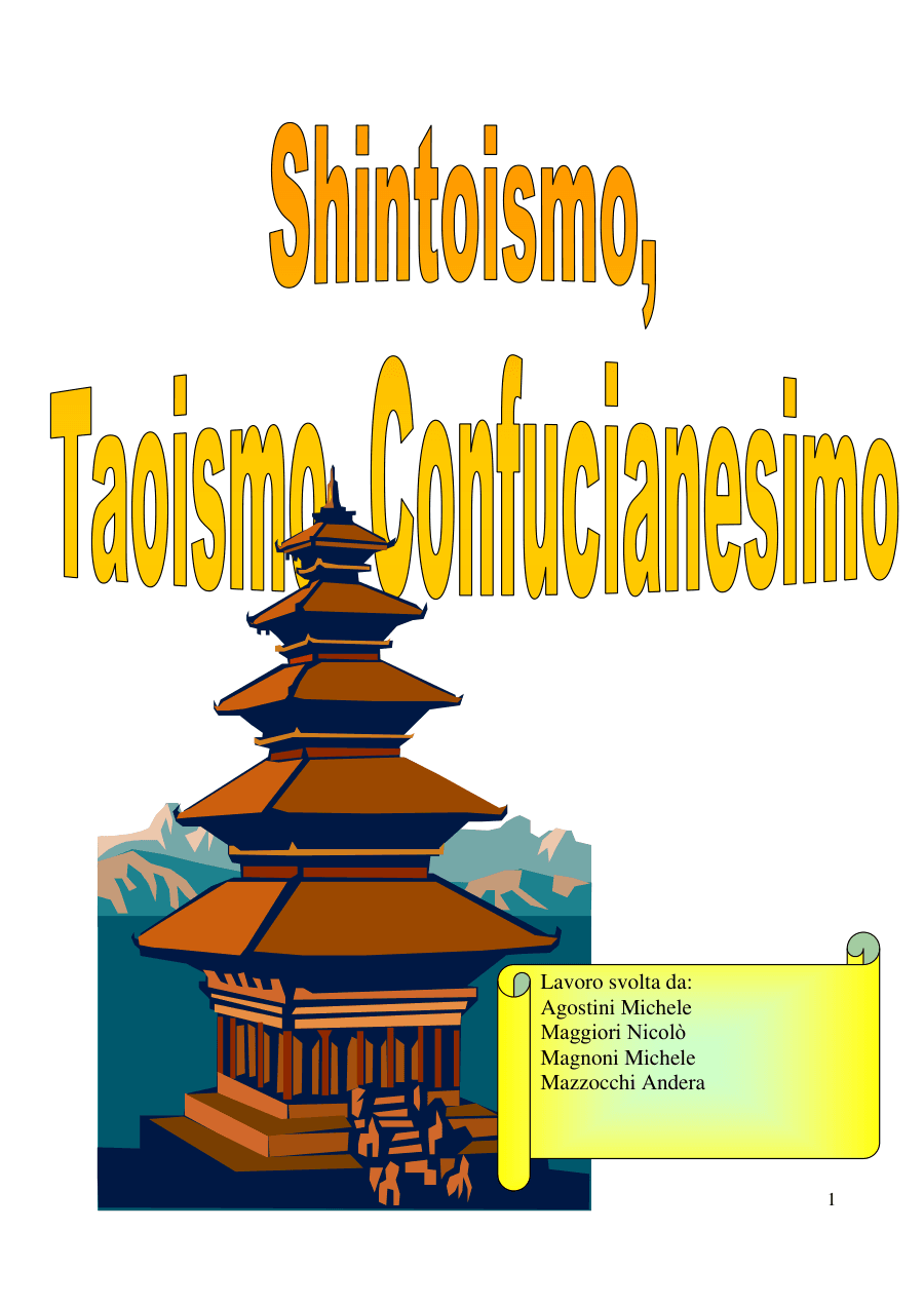 Studio su Shintoismo, Taoismo e Confucianesimo