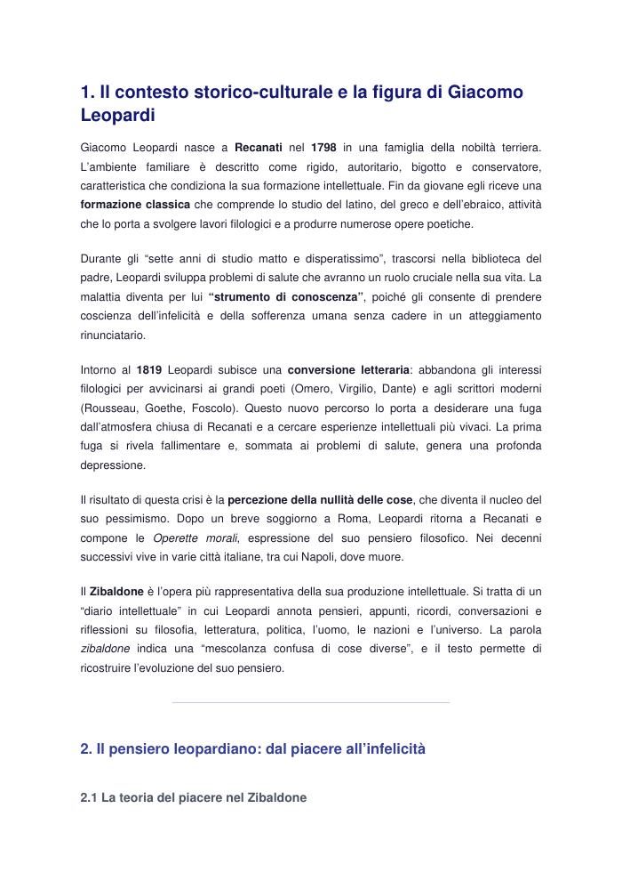 Leopardi – Pensiero, Poetica e Opere