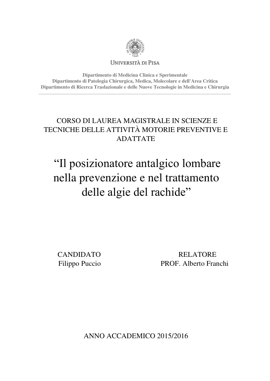 Posizionatore antalgico lombare: prevenzione e trattamento