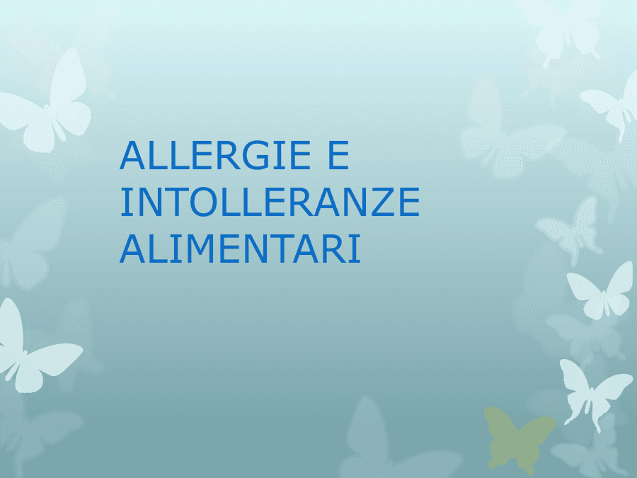 Allergie e intolleranze alimentari