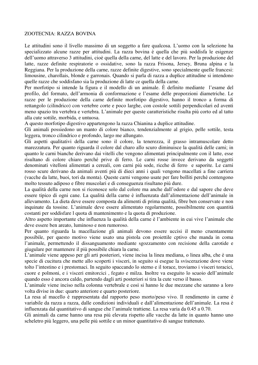 Razza Bovina: Attitudini e Qualità della Carne