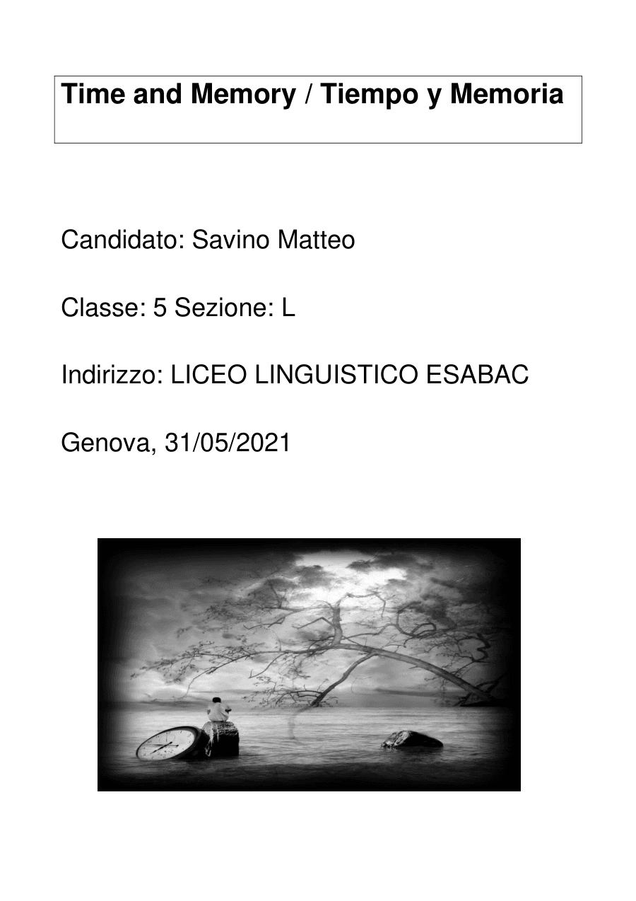 Copertina Time and Memory