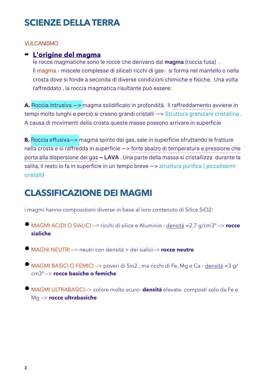 Vulcanismo e Origine del Magma