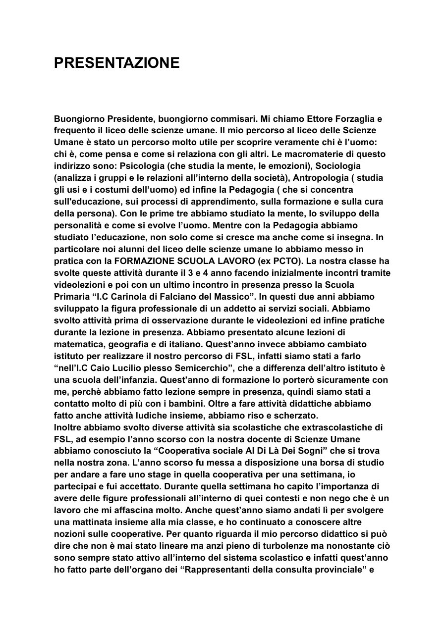 Percorso di Scienze Umane