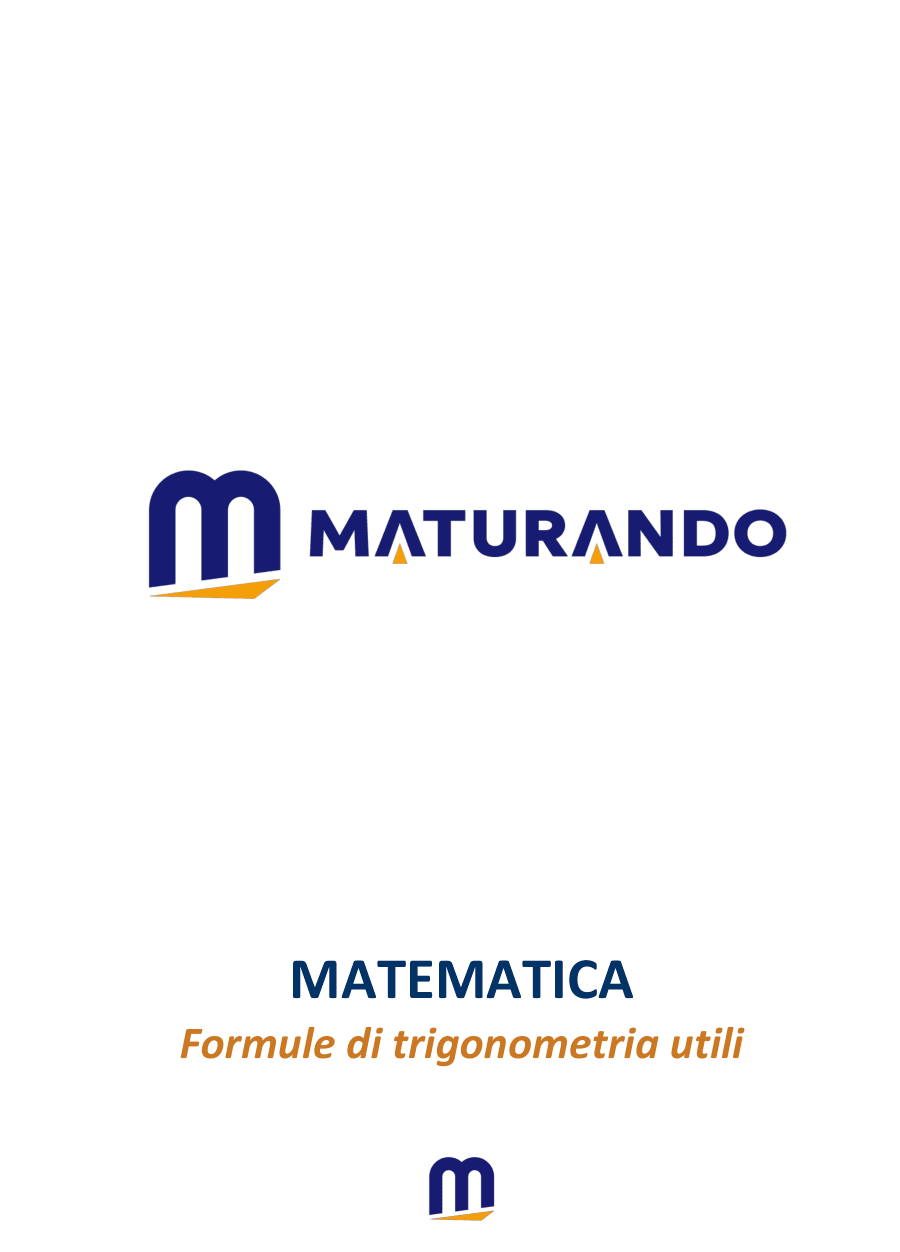 Copertina Formule di trigonometria utili