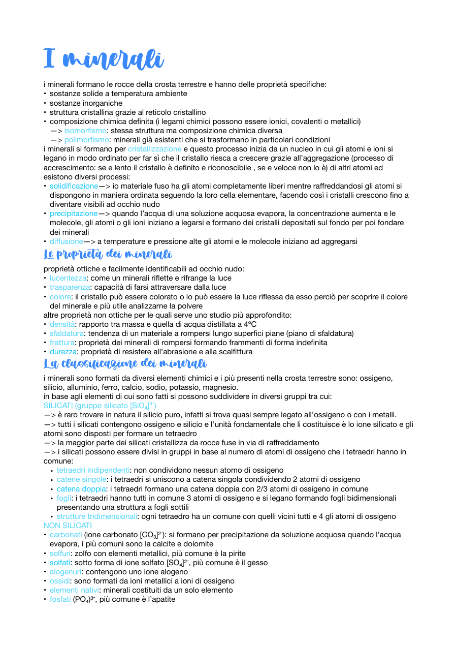Minerali e Rocce della Terra