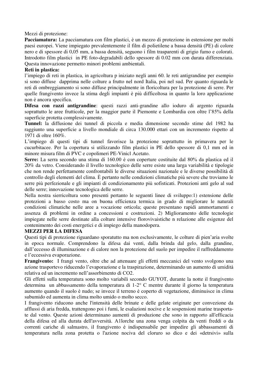 Mezzi di protezione in agricoltura