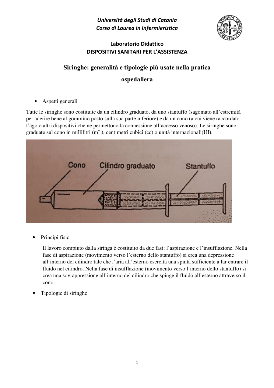 Siringhe: tipologie e principi di funzionamento