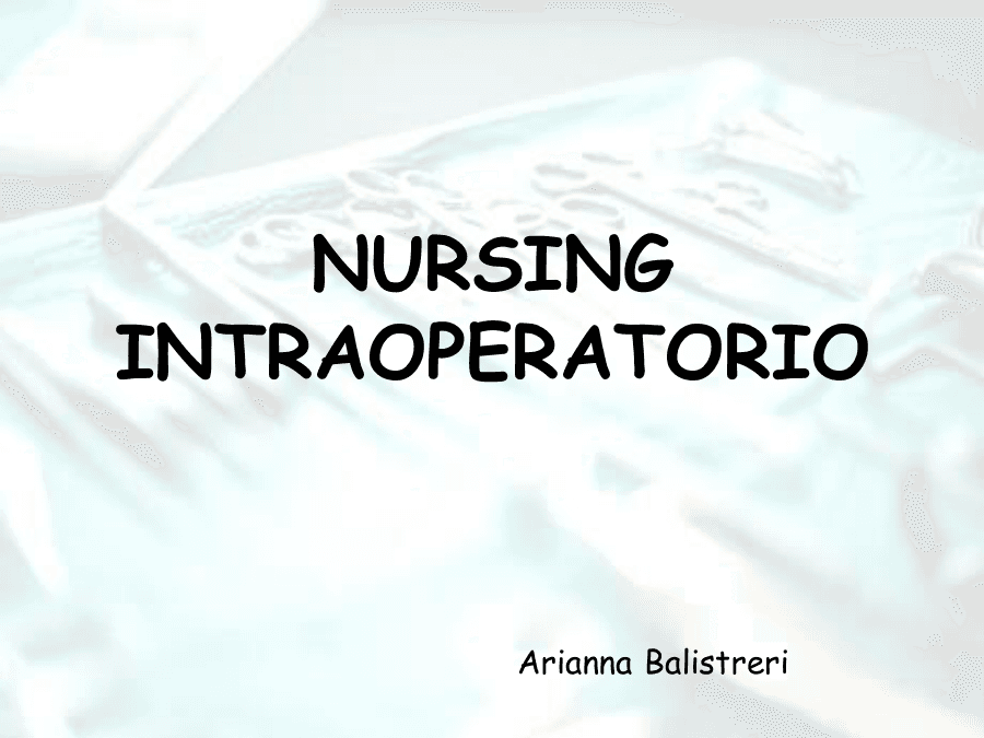 Assistenza Intraoperatoria