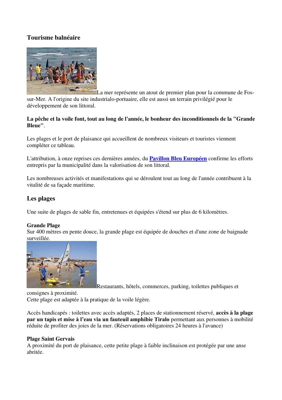 Copertina Tourisme balnéaire à Fos-sur-Mer