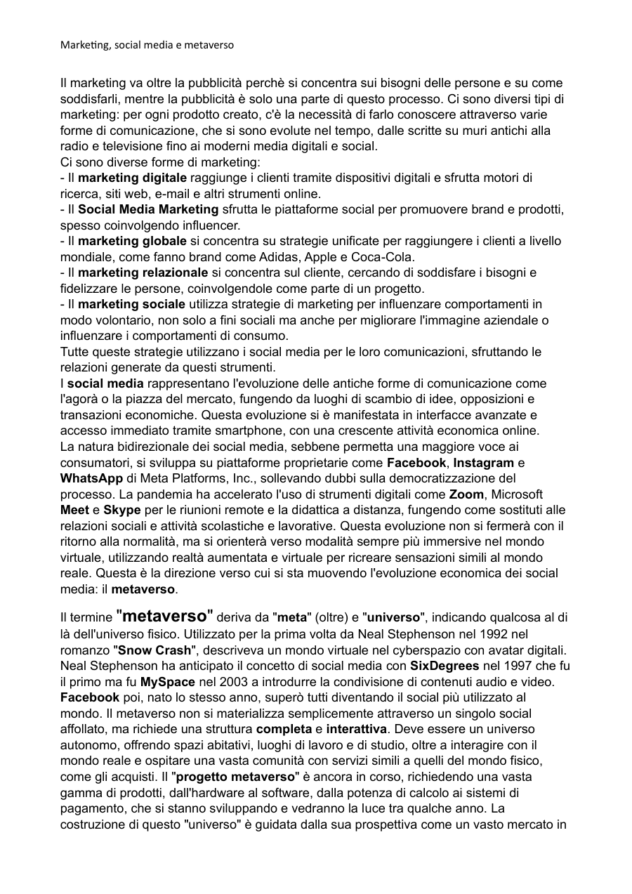 Marketing, social media e metaverso: evoluzione e strategie