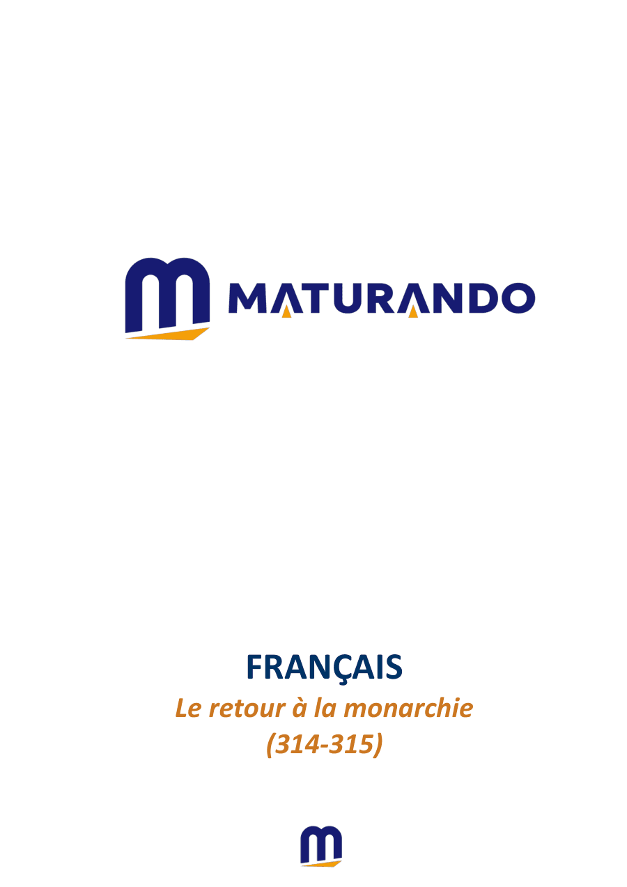 Copertina Il ritorno alla monarchia in Francia