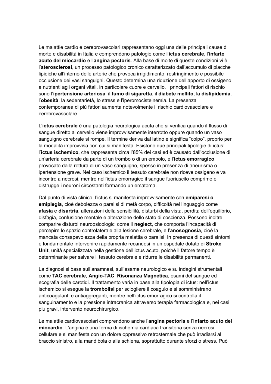 Malattie cardio e cerebrovascolari