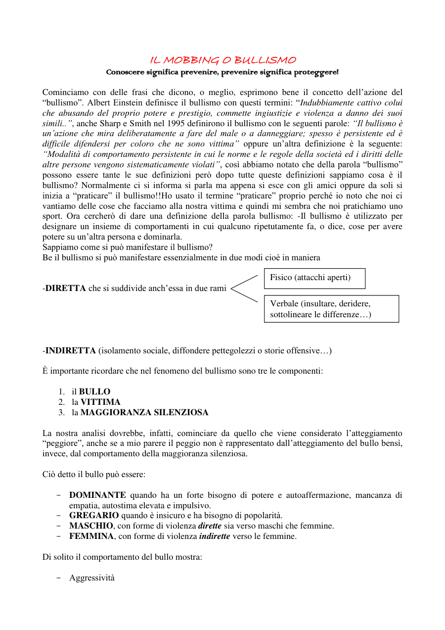 Analisi del Bullismo: Definizioni e Manifestazioni