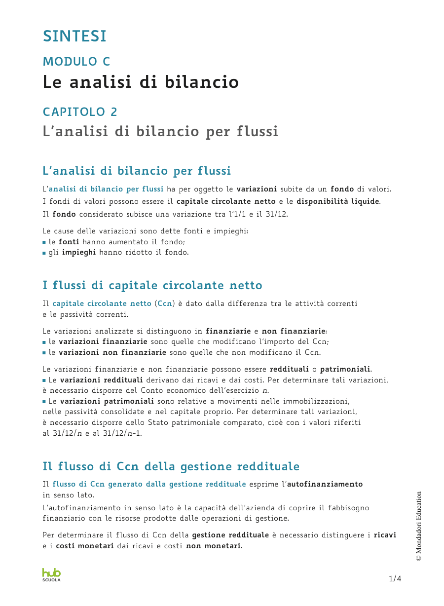 L'analisi di bilancio per flussi