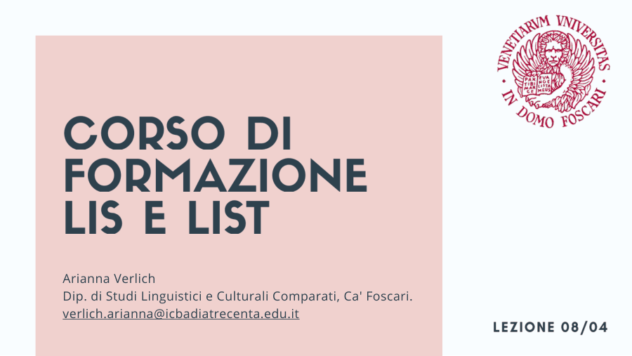 Corso di Formazione LIS - Lezione 5