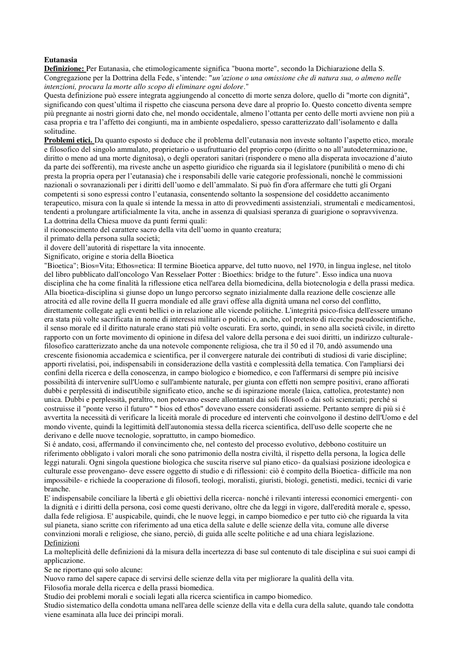 Eutanasia e Bioetica: Dignità e Diritti Umani