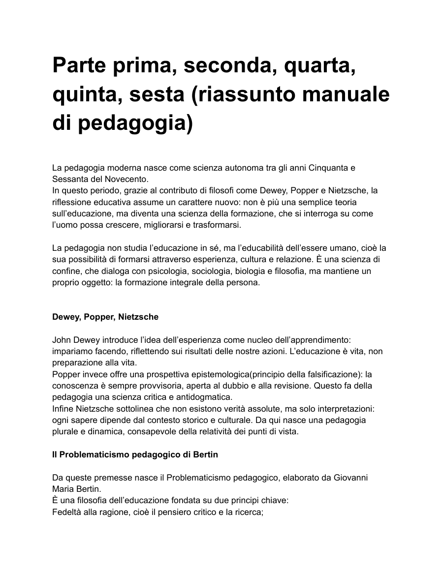 Introduzione alla pedagogia moderna