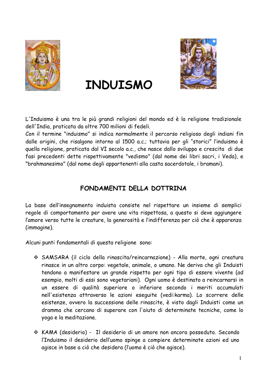 Fondamenti dell'Induismo e Sistema delle Caste