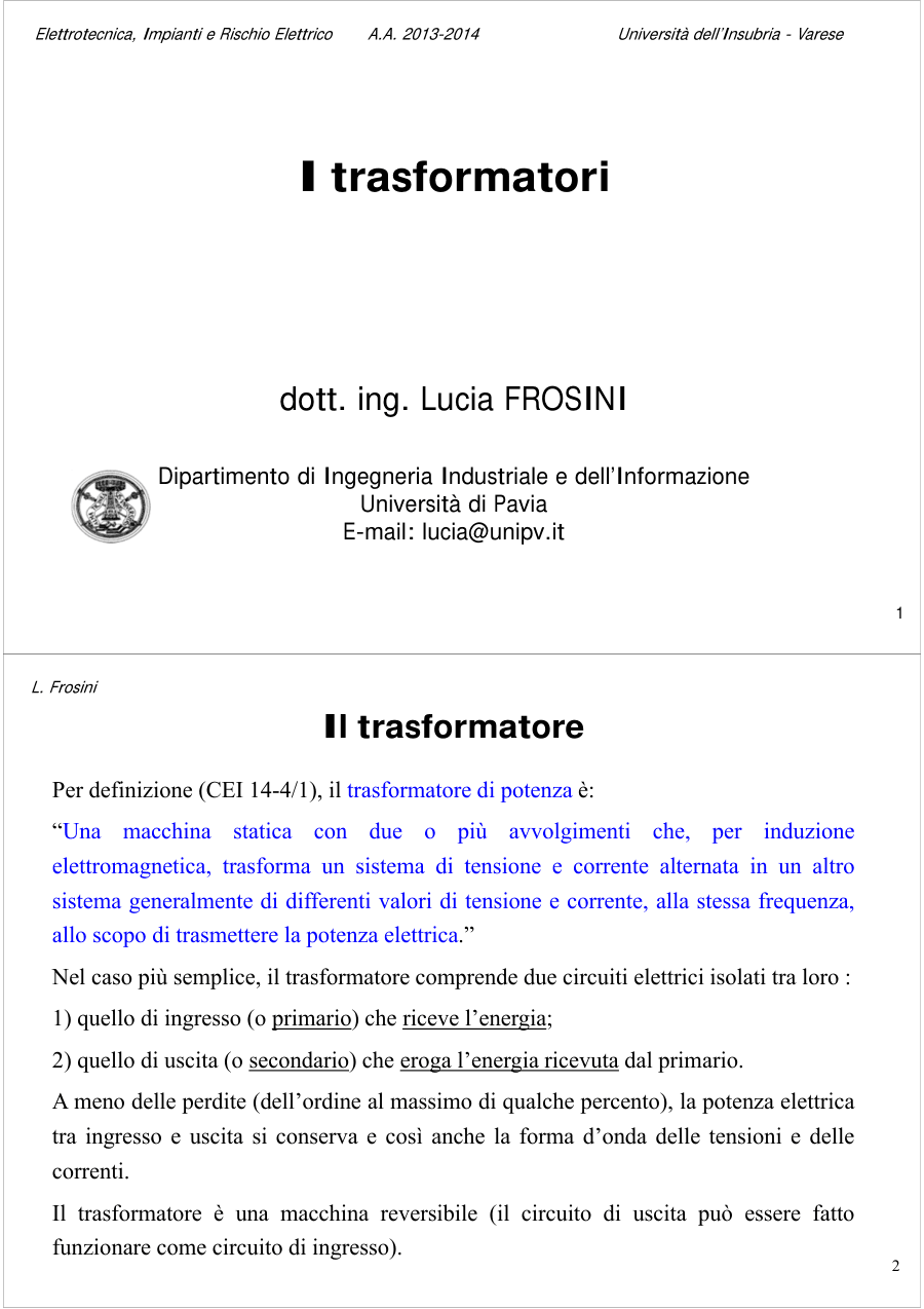 Introduzione ai Trasformatori Elettrici