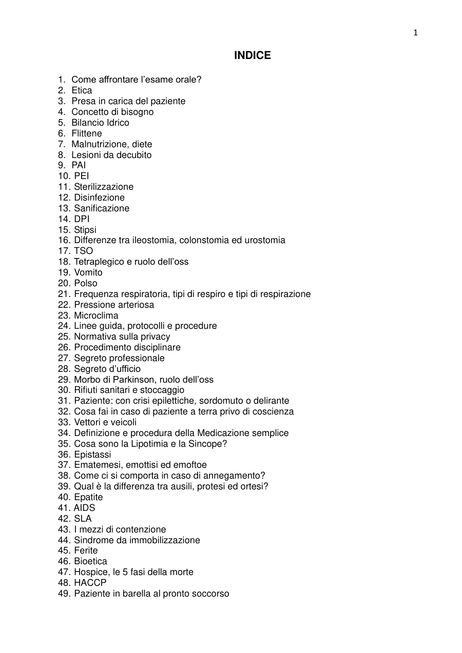 Simulazione Prova Orale OSS: Guida e Procedure