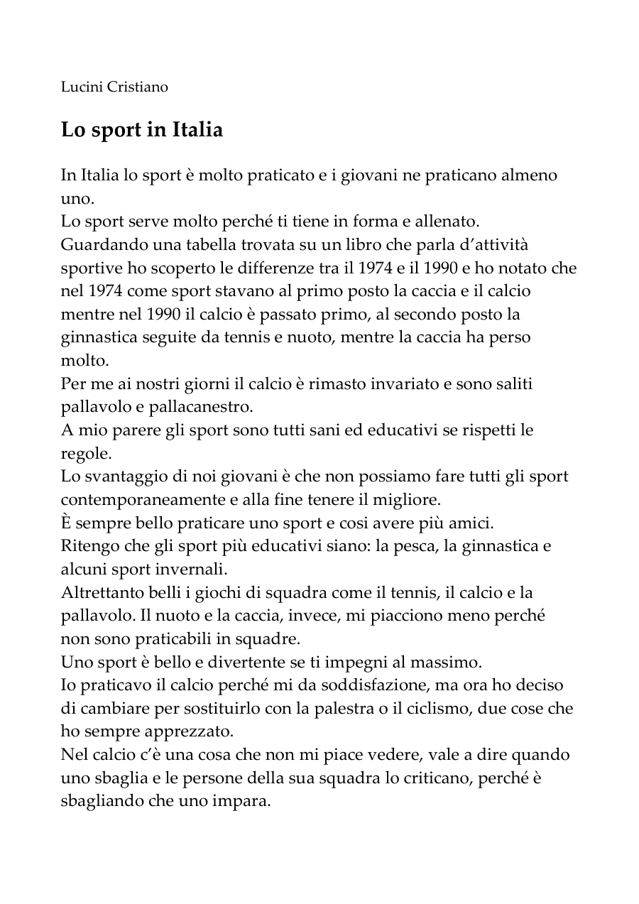 Il ruolo dello sport nella vita dei giovani in Italia