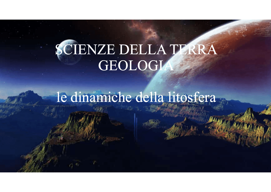 Dinamiche della litosfera